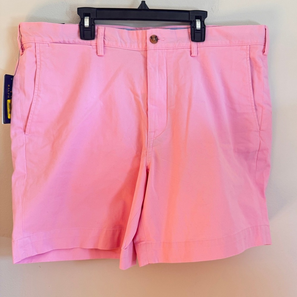 Polo Ralph Lauren Mens Pink Stretch Classic Fit Chino Shorts Size 38 NWT 7"